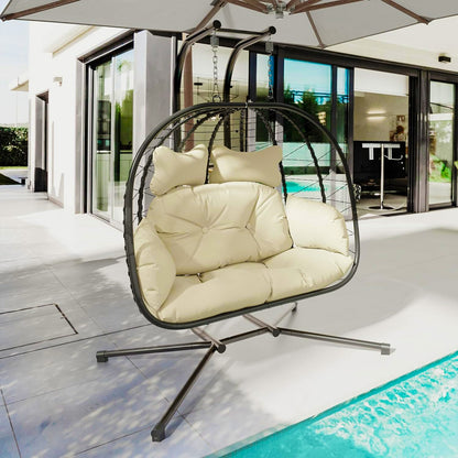 Foldable Outdoor Loveseat with Cushions & Weather-Resistant Design