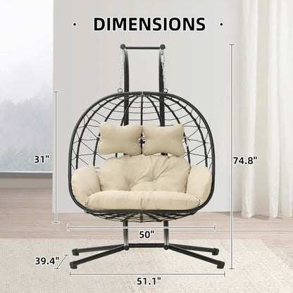 Foldable Outdoor Loveseat with Cushions & Weather-Resistant Design
