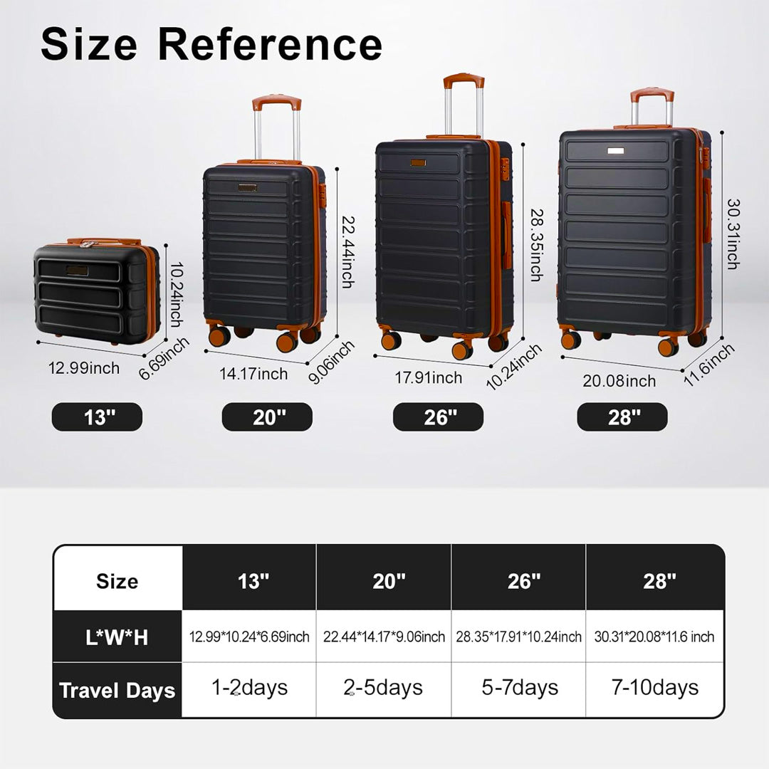 Expandable Hardshell Luggage Set with Spinner Wheels & TSA Lock